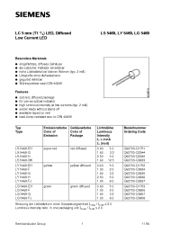 Datasheet LY5469-G manufacturer Siemens