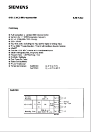 Datasheet SAB-C503-L20N manufacturer Siemens