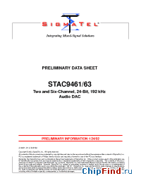 Datasheet STAC9463 manufacturer SigmaTel