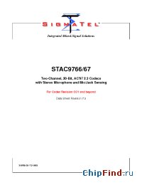 Datasheet STAC9766T manufacturer SigmaTel