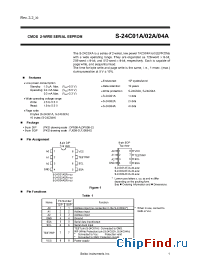 Datasheet S-24C04AFJA-zz-uuw manufacturer Seiko