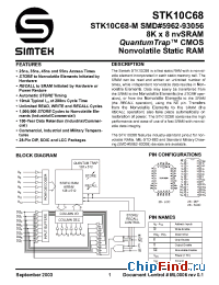 Datasheet STK10C68-25I manufacturer Simtek