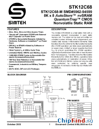 Datasheet STK12C68-45I manufacturer Simtek