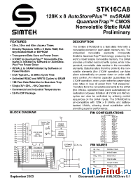 Datasheet STK16CA8 manufacturer Simtek