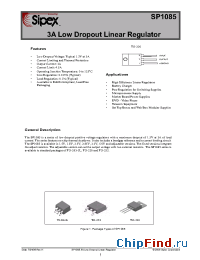Datasheet SP1085productdetails manufacturer Sipex