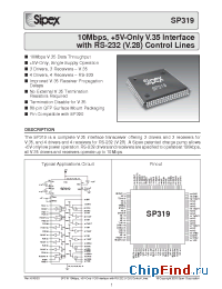 Datasheet SP319CM manufacturer Sipex