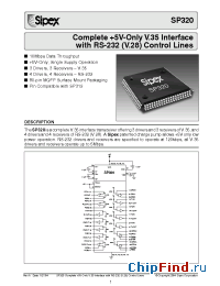 Datasheet SP320ACF manufacturer Sipex