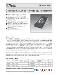 Datasheet SP3223CP manufacturer Sipex
