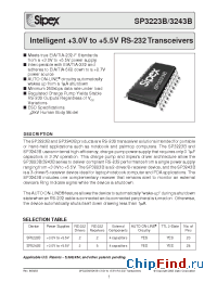 Datasheet SP3243BCY manufacturer Sipex