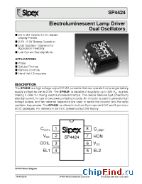 Datasheet SP4424CX manufacturer Sipex