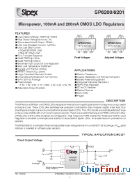 Datasheet SP6200-3.3 manufacturer Sipex