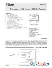 Datasheet SP6213EC5-1.8 manufacturer Sipex
