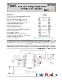 Datasheet SP7651ER/TR manufacturer Sipex