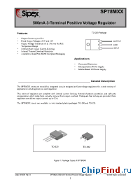Datasheet SP78M05V2-L/TR manufacturer Sipex