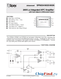 Datasheet SP8024 manufacturer Sipex