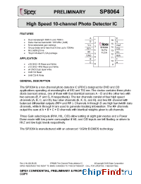Datasheet SP8064CG1-ES manufacturer Sipex