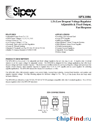 Datasheet SPX1086AT-1.5 manufacturer Sipex