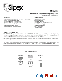 Datasheet SPX2937M3-5.0 manufacturer Sipex