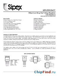 Datasheet SPX2957T3 manufacturer Sipex