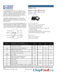 Datasheet SPA-1118 manufacturer Sirenza