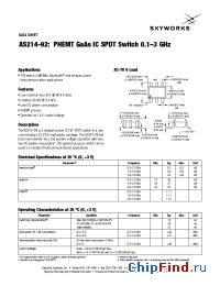 Datasheet AS214-92 manufacturer Skyworks
