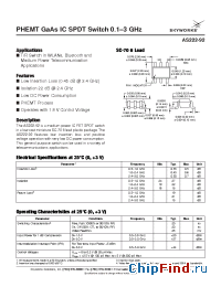 Datasheet AS222-92 manufacturer Skyworks