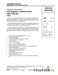 Datasheet SSD1810AZ manufacturer Solomon Systech