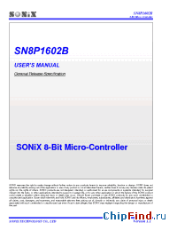 Datasheet SN8P1602A manufacturer SONiX