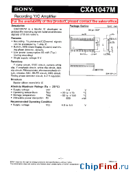 Datasheet CXA1047 manufacturer SONY