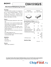 Datasheet CXA1518Q manufacturer SONY