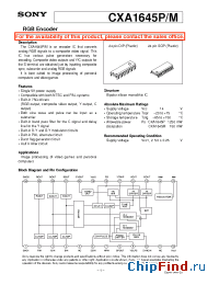 Datasheet CXA1645M manufacturer SONY