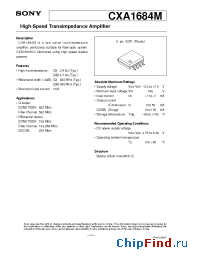 Datasheet CXA1684M manufacturer SONY