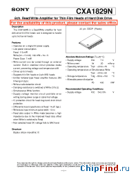 Datasheet CXA1829N manufacturer SONY