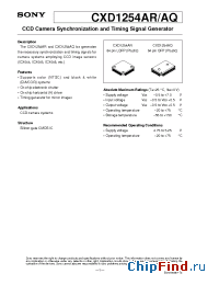Datasheet CXD1254AQ/AR manufacturer SONY