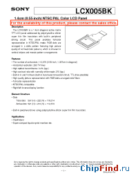 Datasheet LCX005BK manufacturer SONY