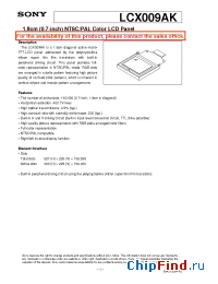 Datasheet LCX009AK manufacturer SONY