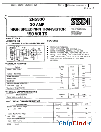 Datasheet 2N5330 manufacturer SSDI