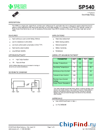 Datasheet SP540 manufacturer Solid State