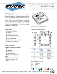 Datasheet DQXO-3-SMOSC manufacturer Statek