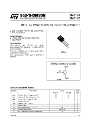 Datasheet 2N5191 manufacturer STMicroelectronics