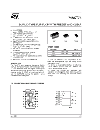 Datasheet 74ACT74TTR manufacturer STMicroelectronics