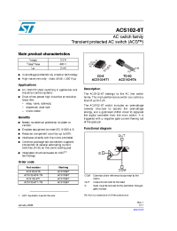Datasheet ACS102-6T1TR manufacturer STMicroelectronics