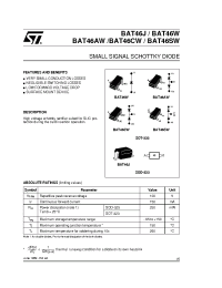 Datasheet BAT46ACJW manufacturer STMicroelectronics