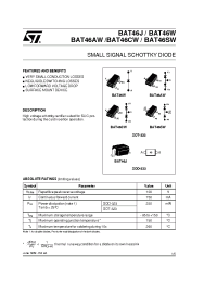 Datasheet BAT46AW manufacturer STMicroelectronics