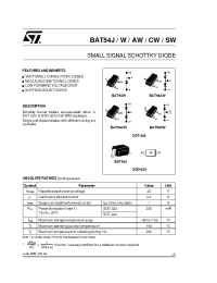 Datasheet BAT54AW manufacturer STMicroelectronics