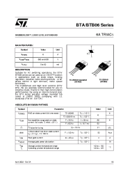Datasheet BTA06-600BWRG manufacturer STMicroelectronics