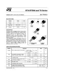 Datasheet BTA08A-600BW manufacturer STMicroelectronics