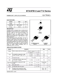 Datasheet BTA12-600TWRG manufacturer STMicroelectronics