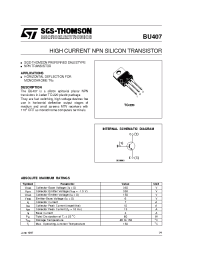 Datasheet BU407 manufacturer STMicroelectronics