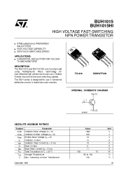 Datasheet BUH1015HI manufacturer STMicroelectronics
